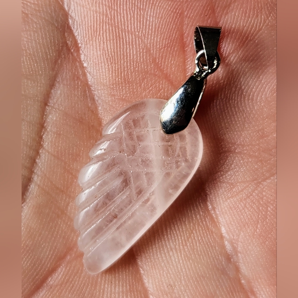 Crystal Wing Pendants! Quartz, Tigers Eye, Jasper. Angel Wings Necklace. Gems - Picture 2 of 9